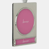 Professioneel modern minimalistisch roze verzilverd banner ornament (Rechts)