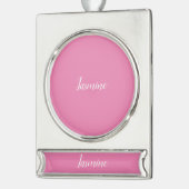 Professioneel modern minimalistisch roze verzilverd banner ornament (Links)