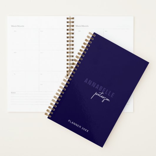 Professioneel Modern Minimalistisch Script Marine  Planner (Display)