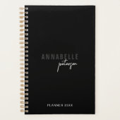 Professioneel Modern Minimalistisch Script Zwart A Planner (Voorkant)