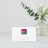 Professioneel Modern Minimalistisch Upload Uw Logo Visitekaartje (Staand voorkant)