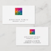 Professioneel Modern Minimalistisch Upload Uw Logo Visitekaartje (Voorkant / Achterkant)