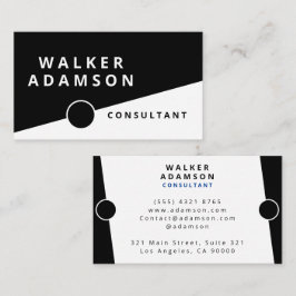 Professioneel Modern Minimalistisch Wit & Zwart Visitekaartje