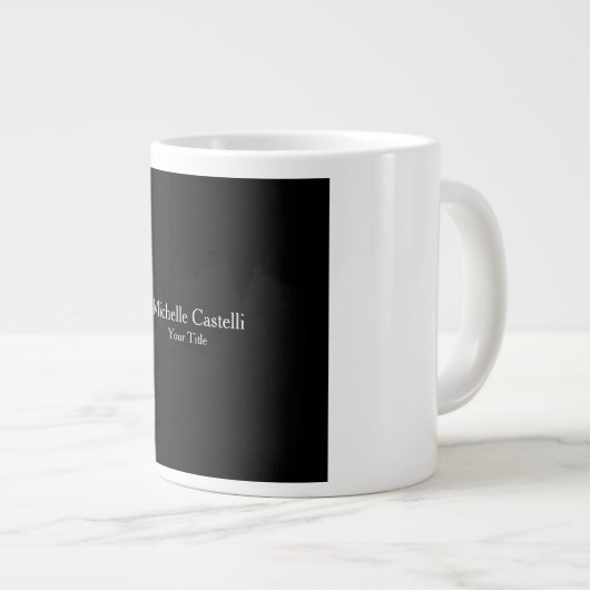 Professioneel, modern minimalistisch zwart grijs grote koffiekop (Voorkant rechts)