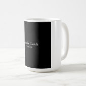 Professioneel, modern minimalistisch zwart grijs koffiemok (Voorkant rechts)