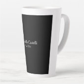 Professioneel, modern minimalistisch zwart grijs latte mok (Rechterhoek)