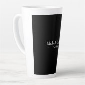 Professioneel, modern minimalistisch zwart grijs latte mok (Linkerhoek)