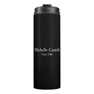 Professioneel, modern minimalistisch zwart grijs thermosbeker