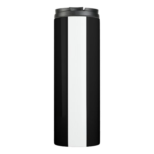 Professioneel, modern minimalistisch zwart grijs thermosbeker (Achterkant)