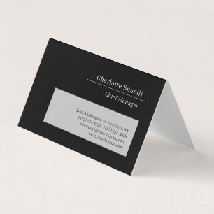 Professioneel Modern Minimalistisch Zwart & Grijs Visitekaartje