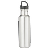 Professioneel, modern minimalistisch zwart grijs waterfles  (Achterkant)