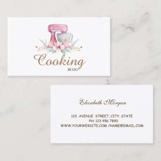 Professioneel, modern, mixerventilator, koken visitekaartje (Voorkant / Achterkant)