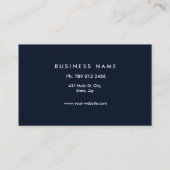 Professioneel, modern monogram blauw en wit visitekaartje (Achterkant)