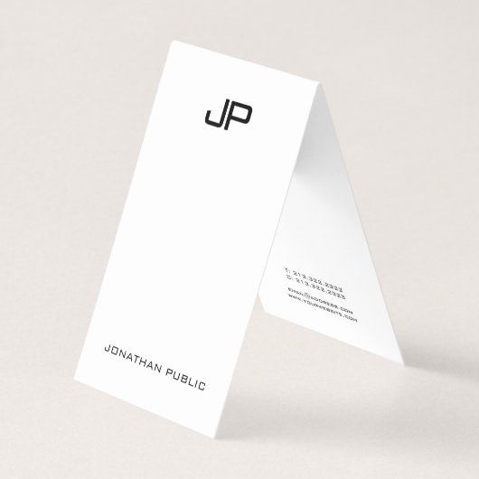 Professioneel modern monogram - Eenvoudig bovenaan Visitekaartje (Voorkant)