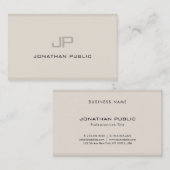 Professioneel modern monogram Eenvoudig plaatje Visitekaartje (Voorkant / Achterkant)