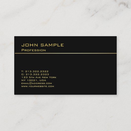 Professioneel modern monogram Elegant Black Gold Visitekaartje (Achterkant)