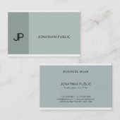 Professioneel modern Monogram Elegant Blue Green Visitekaartje (Voorkant / Achterkant)