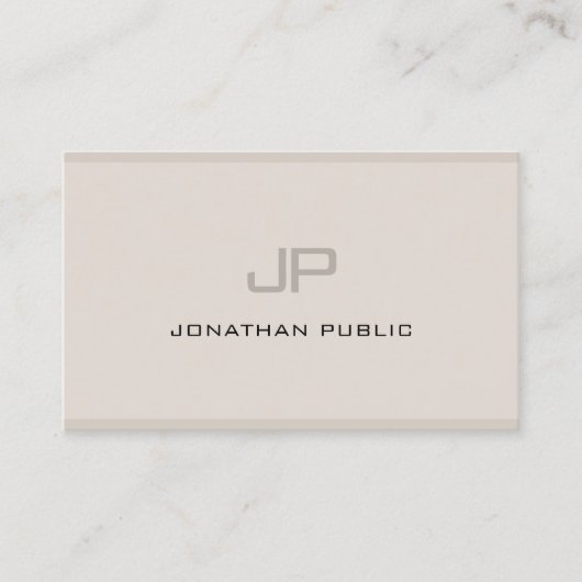 Professioneel Modern Monogram Elegant Eenvoudig Visitekaartje (Voorkant)