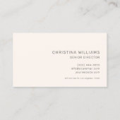 Professioneel Modern Monogram Elegant Minimalist Visitekaartje (Achterkant)