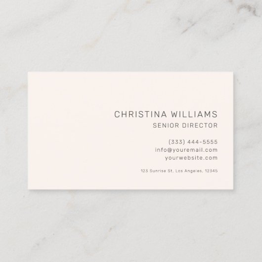 Professioneel Modern Monogram Elegant Minimalist Visitekaartje (Achterkant)