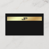 Professioneel Modern Monogram Elegant Zwart Goud Visitekaartje (Achterkant)