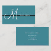 Professioneel, modern monogram, goud en wit visitekaartje (Voorkant / Achterkant)