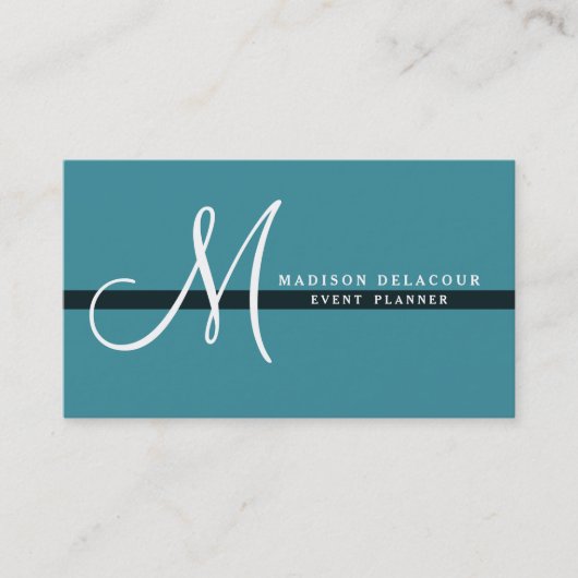 Professioneel, modern monogram, goud en wit visitekaartje (Voorkant)