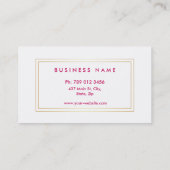 Professioneel, modern monogram, goud en wit visitekaartje (Achterkant)