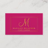 Professioneel, modern monogram, goud en wit visitekaartje (Voorkant)