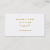 Professioneel, modern monogram, goud en wit visitekaartje (Achterkant)