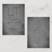 Professioneel Modern Monogram Grijs krijtbord Visitekaartje (Voorkant / Achterkant)