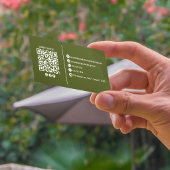Professioneel Modern Monogram Groen QR Code Visitekaartje