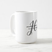 Professioneel Modern Monogram Kalligrafie Script Koffiemok (Voorkant links)