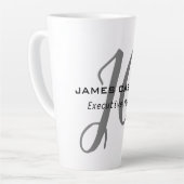 Professioneel Modern Monogram Kalligrafie Script Latte Mok (Linkerhoek)