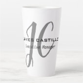 Professioneel Modern Monogram Kalligrafie Script Latte Mok (Voorkant)