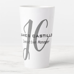 Professioneel Modern Monogram Kalligrafie Script Latte Mok