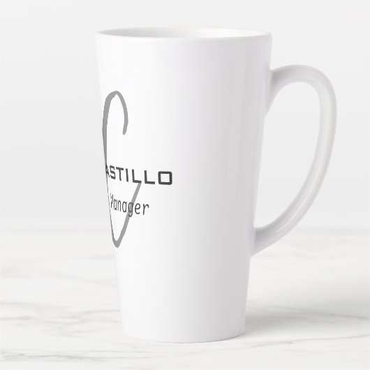 Professioneel Modern Monogram Kalligrafie Script Latte Mok (Rechts)