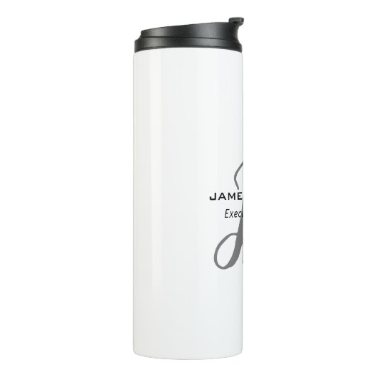 Professioneel Modern Monogram Kalligrafie Script Thermosbeker (Gedraaid links)