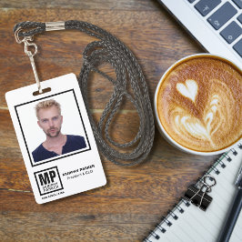 Professioneel modern monogram Logo Foto werknemer Badge