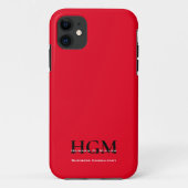 Professioneel modern monogram Logo Rood zwart Case-Mate iPhone Case (Achterkant)