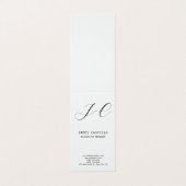 Professioneel modern monogram minimalistisch linne visitekaartje (Buitenkant ongevouwen)