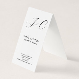 Professioneel modern monogram minimalistisch linne visitekaartje