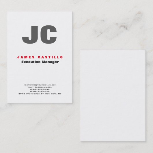 Professioneel modern monogram - minimalistisch pla visitekaartje (Voorkant / Achterkant)