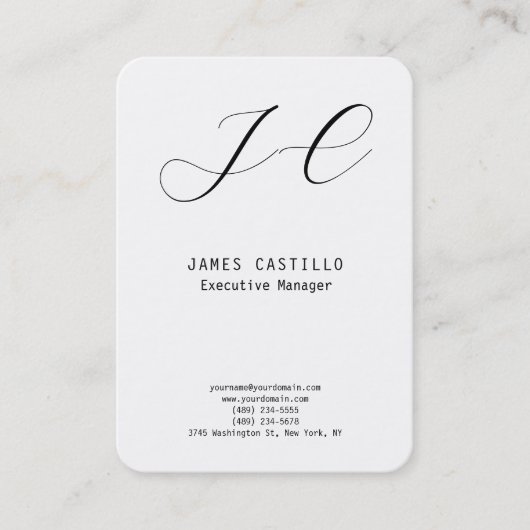 Professioneel modern monogram - minimalistisch pla visitekaartje (Voorkant)