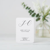 Professioneel modern monogram - minimalistisch pla visitekaartje (Staand voorkant)