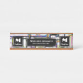 Professioneel Modern Monogram Personaliseren Bureau Naambordje (Voorkant)