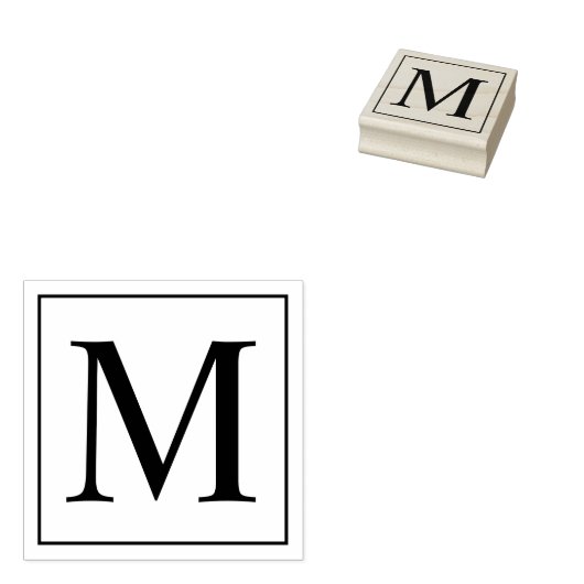 Professioneel modern Monogram Rubberstempel (Gestempeld)