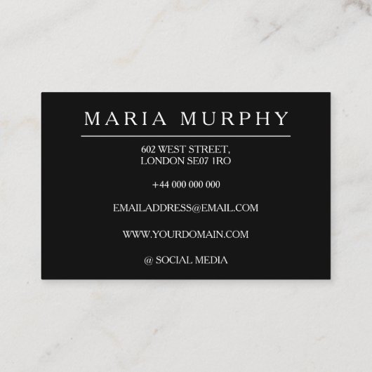 Professioneel modern Monogram Visitekaartje (Achterkant)