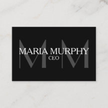 Professioneel modern Monogram Visitekaartje