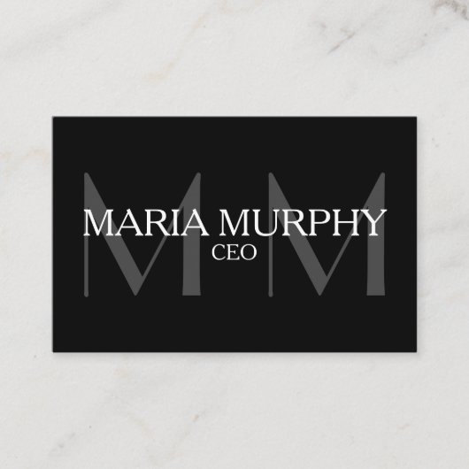 Professioneel modern Monogram Visitekaartje (Voorkant)